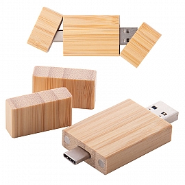 Stick USB tip C din lemn de bambus - AP897090