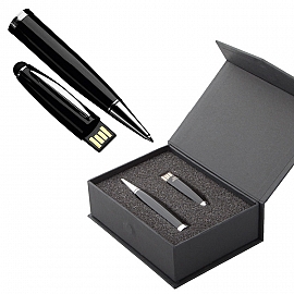 Pix negru metalic cu stick USB de 32 Gb - AP721347