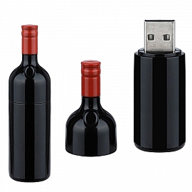 Stick USB din plastic cu forma de sticla de vin - CM1332