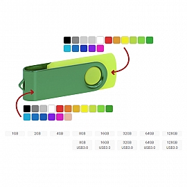 Stick USB din plastic si metal cu capacitate de pana la 128 Gb - USBPD6