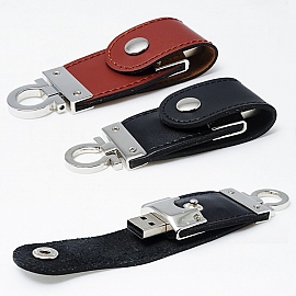 Stick USB din imitatie de piele cu inel pentru breloc - CM1053